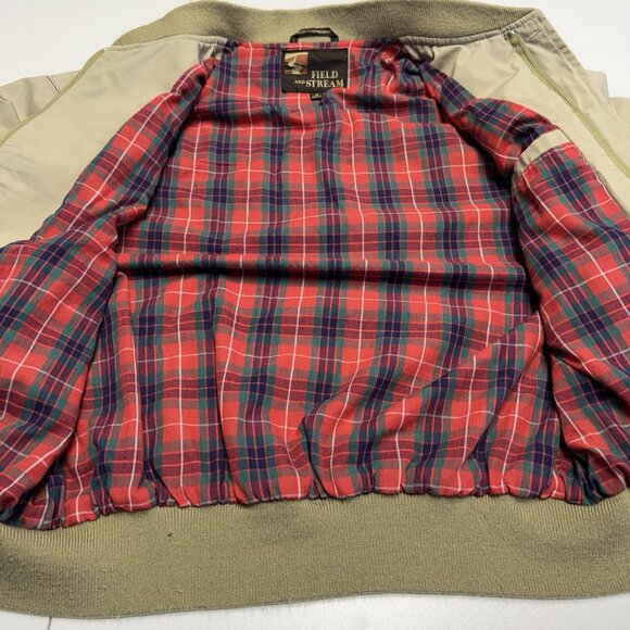 Vintage Field & Stream Jacket Mens Medium Brown Full Zip Plaid Lined Outdoor - Picture 8 of 10